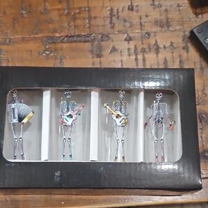 Colorful Skeleton Musician Figurines Set